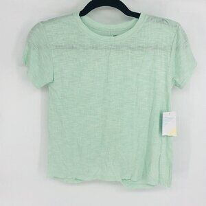 Z by Zella T Shirt Girls Size L 10-12 Green Knotted Back Detail Short Sleeve